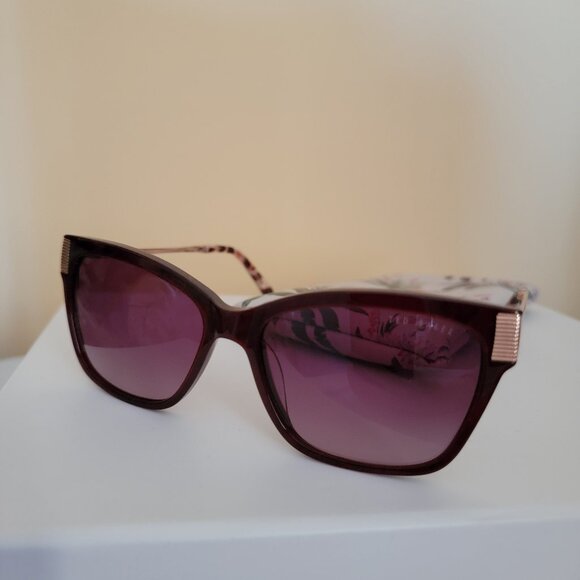 Ted Baker London 57mm Cat Eye Sunglasses, BURGUNDY main image 5